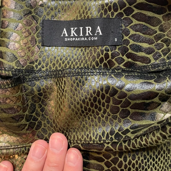 Akira Green Snakeskin Mini Skirt - Picture 4 of 5